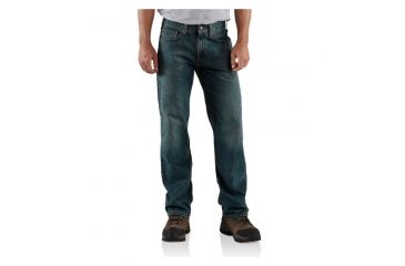 Image of Carhartt Straight Leg Relaxed Fit Jean - Mens-Weathered Blue-Regular Inseam-36 Waist