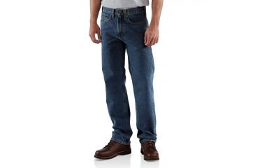 Image of Carhartt Straight Traditional Fit Str Leg Jean - Mens, Dark Vintage Blue, 44 Waist, 30 Inseam B480-DVB-30-44