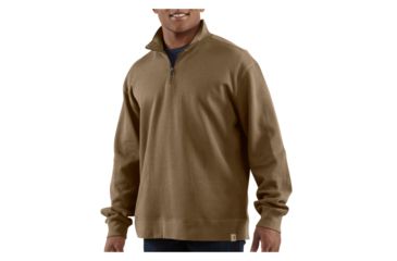 Image of Carhartt Sweater Knit Quarter Zip - Men's-Canyon Brown-X-Large