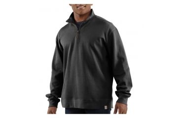 Image of Carhartt Sweater Knit Quarter Zip - Mens-Black-Small