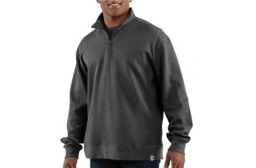 Image of Carhartt Sweater Knit Quarter Zip - Mens-Carbon Heather-Large