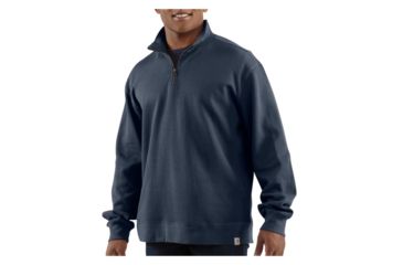 Image of Carhartt Sweater Knit Quarter Zip - Mens-Navy-Large