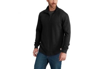 Image of Carhartt Tilden Long Sleeve Mock Neck 1/4 Zip for Mens, Black, Large/Regular 102837-001-REG-L