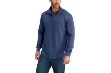 Image of Carhartt Tilden Long Sleeve Mock Neck 1/4 Zip for Mens, Dark Cobalt Blue, 2XL/Regular 102837-988-REG-2XL