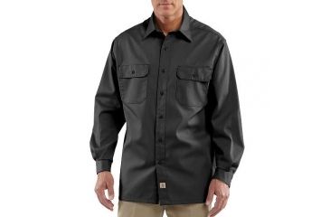 Image of Carhartt Twill Long Sleeve Work Shirt for Mens, Black, Small/Regular S224-BLK-REG-SML