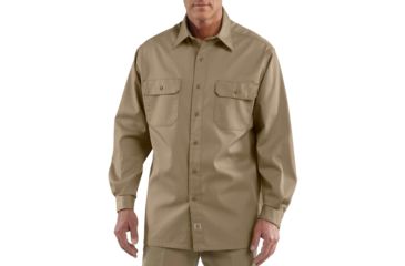 Image of Carhartt Twill Long Sleeve Work Shirt for Mens, Khaki, Medium/Regular S224-KHI-REG-MED