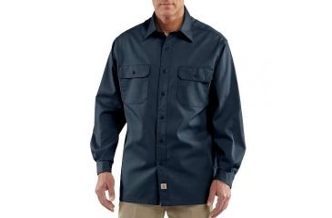 Image of Carhartt Twill Long Sleeve Work Shirt for Mens, Navy, 3XL/Regular S224-NVY-REG-3XL