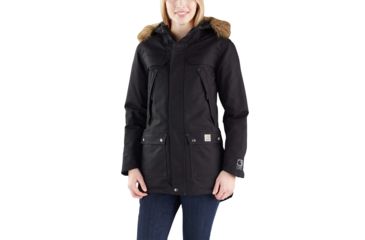 Image of Carhartt Quick Duck Sawtooth Parka - Women's, Black, Small, Regular, 103236-001-REG-S
