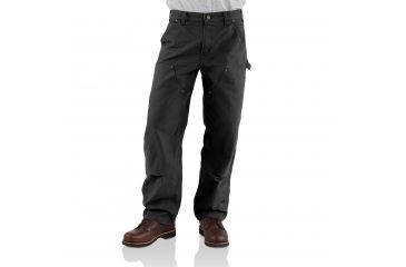 Image of Carhartt Washed-Duck Double-Front Work Dungaree - Men's, Black, 32-32, B136-BLK-32-32