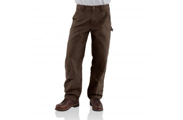 Image of Carhartt Washed-Duck Double-Front Work Dungaree - Men's, Dark Brown, 30-28, B136-DKB-30-28