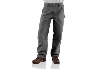 Image of Carhartt Washed-Duck Double-Front Work Dungaree - Men's, Gravel, 30-35, B136-GVL-30-35