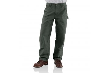 Image of Carhartt Washed-Duck Double-Front Work Dungaree - Men's, Moss, 34-30, B136-MOS-34-30