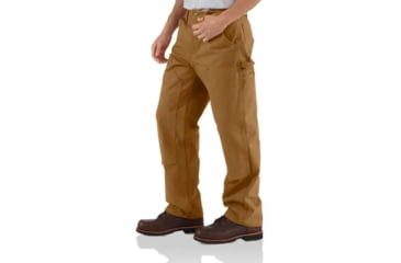 Image of Carhartt Washed-Duck Double-Front Work Dungaree - Men's, Carhartt Brown, 32-32, B136-BRN-32-32