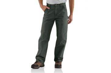 Image of Carhartt Washed Duck Work Dungaree for Mens, Moss, 28/30 B11-MOS-30-28