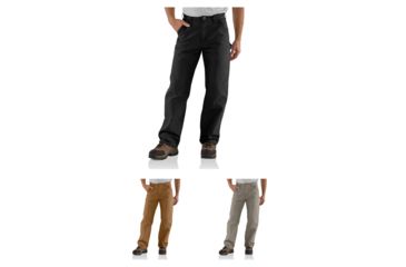 Image of Carhartt Washed Duck Work Dungaree Utility Pant - Men's, Black, Carhartt Brown, Desert