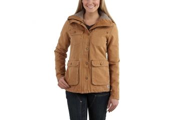 Image of Carhartt Weathered Duck Wesley Coat - Women's, Carhartt Brown, Extra Small, Regular, 102247-211-REG-XS