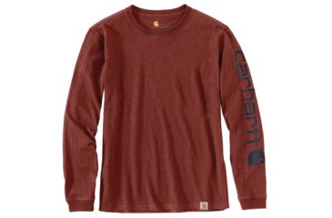 Image of Carhartt WK231 Workwear Slv Logo Long Sleeve Tshirt - Womens, Henna Heather, Small, 103401-R01-REG-S