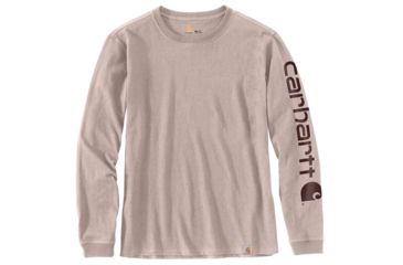 Image of Carhartt WK231 Workwear Slv Logo Long Sleeve Tshirt - Womens, Rose Smoke Heather, Small, 103401-P01-REG-S