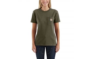 Image of Carhartt WK87 Workwear Pocket Short Sleeve T-shirt - Womens, Army Green, XXL-REG 103067-301-REG-XXL