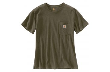 Image of Carhartt WK87 Workwear Pocket Short Sleeve T-shirt - Womens, Army Green, XXL-REG 103067-301-REG-XXL