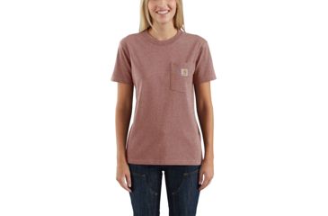 Image of Carhartt WK87 Workwear Pocket Short Sleeve Tshirt-Women's, Burlwood Heather, Small, Regular, 103067-668-REG-S