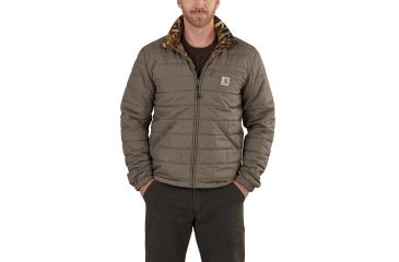 Image of Carhartt Woodsville Jacket for Mens, Driftwood/Realtree Max-5, Small/Regular 101740-267-REG-S