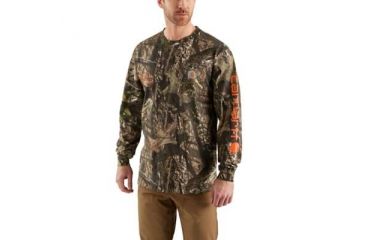 Image of Carhartt Workwear Graphic Camo Sleeve Long Sleeve T-Shirt - Mens, Mossy Oak Break, XX-Large-Regular, 101776-340-REG-2XL