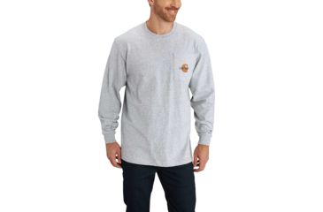 Image of Carhartt Workwear Graphic Opening Season Long Sleeve T-Shirt for Mens, Heather Gray, Extra Large/Regular 102856-034-REG-XL