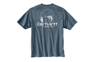 Image of Carhartt Workwear Logo Fish Graphic Pocket Short Sleeve T-Shirt - Mens, Steel Blue, Small-Regular, 103561-437-S-REG