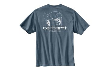 Image of Carhartt Workwear Logo Fish Graphic Pocket Short Sleeve T-Shirt Regular - Mens, Steel Blue, 3XL, 103561-437-3XL-REG