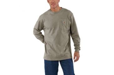 Image of Carhartt Workwear Pkt Long Sleeve T-shirt - Mens, Desert Heather, XXL-REG, K126-265-REG-XXL