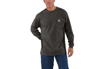 Image of Carhartt Workwear Pkt Long Sleeve T-shirt - Mens, Peat, XL-REG K126-306-REG-XLG