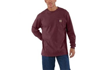 Image of Carhartt Workwear Pkt Long Sleeve T-shirt - Mens, Port Heather, L-REG K126-645-REG-LRG
