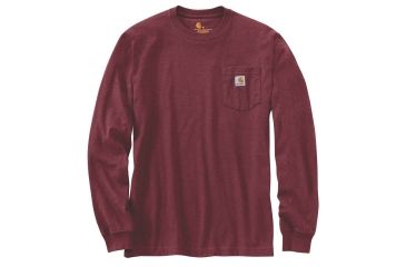 Image of Carhartt Workwear Pkt Long Sleeve T-shirt - Mens, Port Heather, L-REG K126-645-REG-LRG