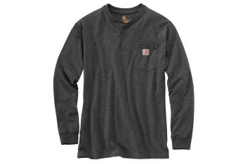 Image of Carhartt Workwear Pocket Long Sleeve Henley for Mens, Carbon Heather, Small/Regular K128-CRH-REG-SML