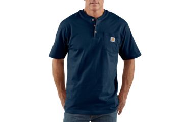 Image of Carhartt Workwear Pocket Short Sleeve Henley for Mens, Navy, Extra Large/Regular K84-NVY-REG-XLG