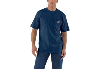 Image of Carhartt Workwear Pocket T-Shirt - Men's, Dark Cobalt Blue Heather, Small, Regular, K87-413-REG-SML