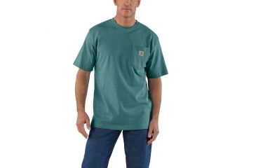 Image of Carhartt Workwear Pocket T-Shirt - Men's, Blue/Green, Large, Regular, K87-442-REG-LRG