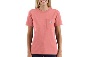 Image of Carhartt Workwear Pocket Short-Sleeve T-Shirt - Womens, Coral Haze Heather, Extra Small, 103067-P04-REG-XS