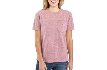 Image of Carhartt Workwear Pocket Short-Sleeve T-Shirt - Womens, Dark Barn Red Snow Heather, Small, 103067-R12-REG-S