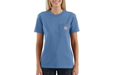 Image of Carhartt Workwear Pocket Short-Sleeve T-Shirt - Womens, French Blue, Medium, 103067-FHB-REG-M