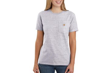 Image of Carhartt Workwear Pocket Short-Sleeve T-Shirt - Womens, Gull Gray Snow Heather, Small, 103067-E22-REG-S
