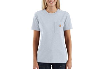 Image of Carhartt Workwear Pocket Short-Sleeve T-Shirt - Womens, Soft Blue Heather, Extra Small, 103067-405-REG-XS