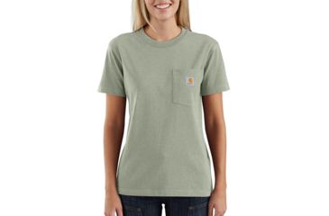 Image of Carhartt Workwear Pocket Short-Sleeve T-Shirt - Womens, Tinted Sage Heather, Medium, 103067-G15-REG-M