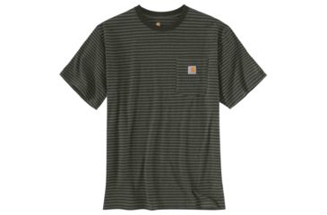 Image of Carhartt Workwear Pocket T-Shirt - Men's, Peat Stripe, Medium, Regular, K87-359-M-REG