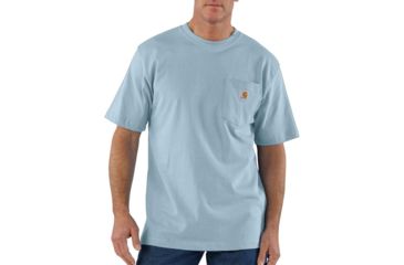 Image of Carhartt Workwear Pocket T-Shirt - Mens, Soft Blue, Large, K87-I20-REG-LRG