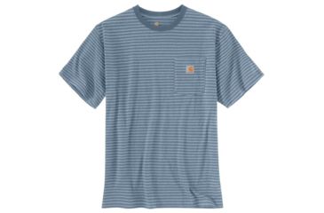 Image of Carhartt Workwear Pocket T-Shirt - Men's, Steel Blue Stripe, Small, Regular, K87-976-S-REG
