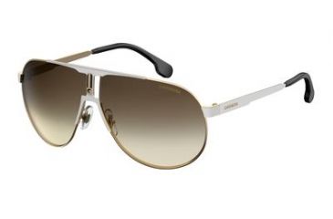 Image of Carrera 1005/S Progressive Prescription Sunglasses CA1005S-0B4E-HA-6609 - Lens Diameter 66 mm, Frame Color White Gold