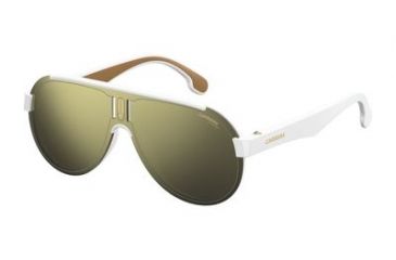 Image of Carrera 1008/S Sunglasses CA1008S-0VK6-K1-9901 - White Frame, Brown Gold Sp Lenses, Lens Diameter 99mm, Distance Between Lenses 1mm