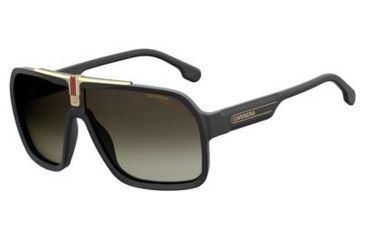 Image of Carrera 1014/S Sunglasses CA1014S-0807-HA-6410 - Black Frame, Brown Gradient Lenses, Lens Diameter 64mm, Distance Between Lenses 10mm